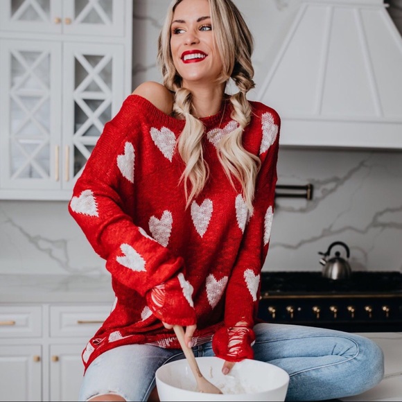 1 LEFT‼️ Tear’n up my ♥️ Distressed Sweater - Picture 4 of 8